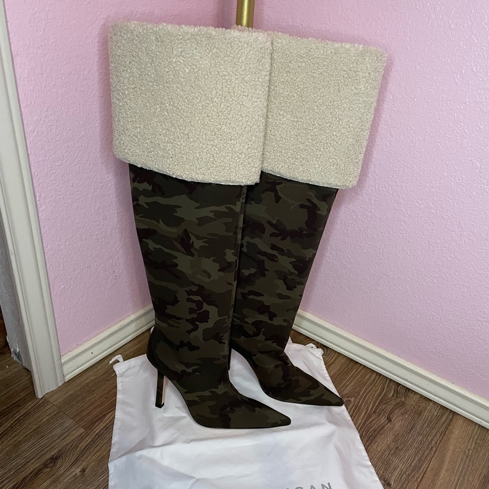 Good American Camo Over The Knee Boots